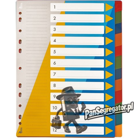 Przekładki PP A4 numeryczne 1-12 BP630-12 TETIS
