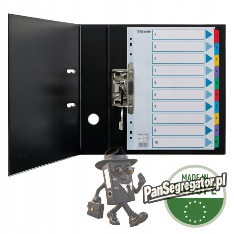 Przekładki kartonowe MYLAR A4 1-10 białe 100161 ESSELTE