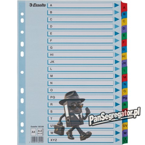 Przekładki kartonowe MYLAR A4 A-Z białe 100166 ESSELTE