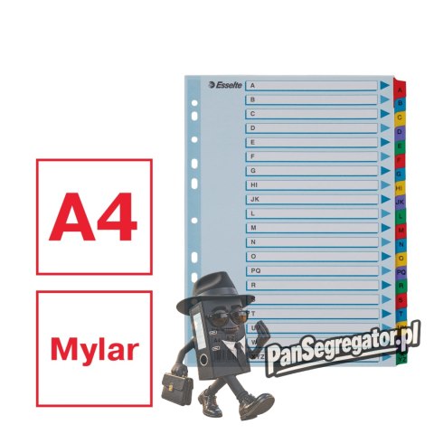 Przekładki kartonowe MYLAR A4 A-Z białe 100166 ESSELTE