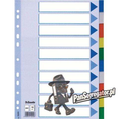 Przekładki plastikowe z PP A4 10 kart 15261 ESSELTE