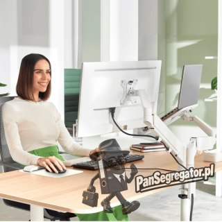 Ramię na monitor i laptopa Leitz Ergo oszczędzające miejsce na biurku 65380085