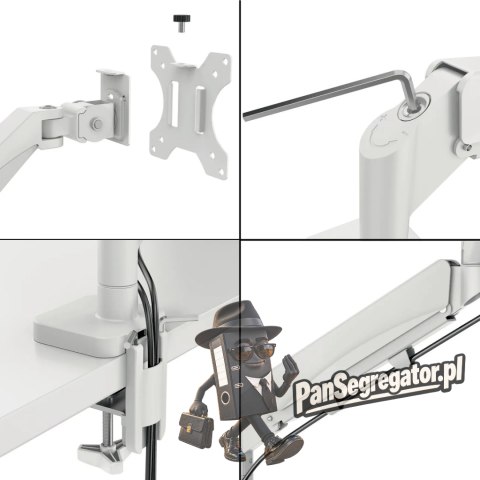 Ramię na monitor i laptopa Leitz Ergo oszczędzające miejsce na biurku 65380085