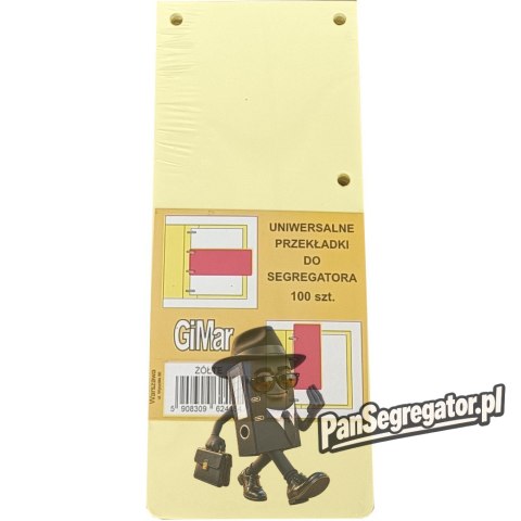 Przekładki 98x240 wąskie (100) żółte BREWIS