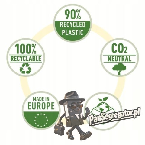 Przekładki Recycle 1 - 12, A4, PP, czarne 12090000 LEITZ