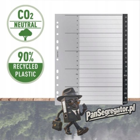 Przekładki Recycle, A - Z, A4, PP, czarne 12190000 LEITZ