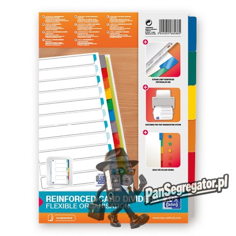 Przekładki kartonowe A4 MYLAR 1-6 kolor OXFORD 100204976