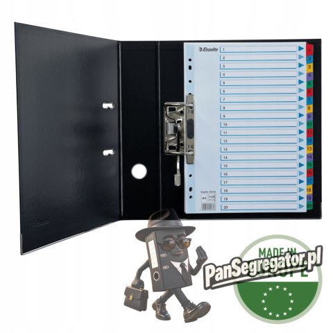 Przekładki kartonowe MYLAR A4 1-20 białe 100163 ESSELTE