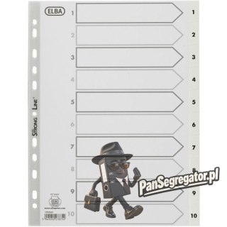 Przekładki numeryczne do segregatora A4 1-10 białe PP 100204765 OXFORD