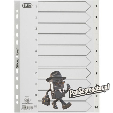Przekładki numeryczne do segregatora A4 1-10 białe PP 100204765 OXFORD