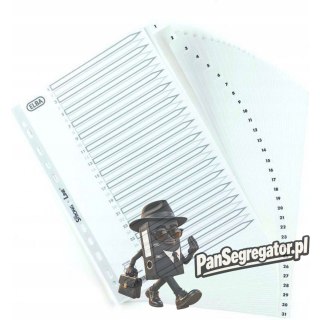 Przekładki numeryczne do segregatora A4 1-31 białe PP 100204793 OXFORD
