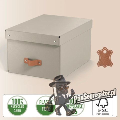 Pudełko do przechowywania Puro z pokrywką średnie 17l (2szt) beżowe 61490012 LEITZ