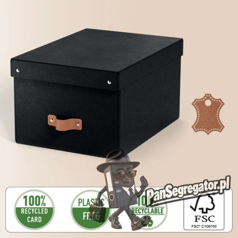 Pudełko do przechowywania Puro z pokrywką średnie 17l (2szt) czarne 61490095 LEITZ