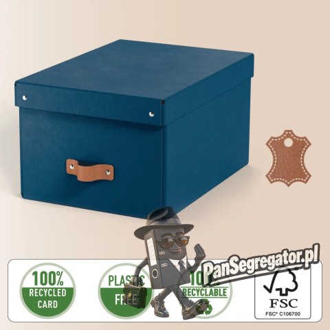 Pudełko do przechowywania Puro z pokrywką średnie 17l (2szt) granatowe 61490068 LEITZ