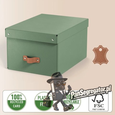 Pudełko do przechowywania Puro z pokrywką średnie 17l (2szt) zielone 61490050 LEITZ