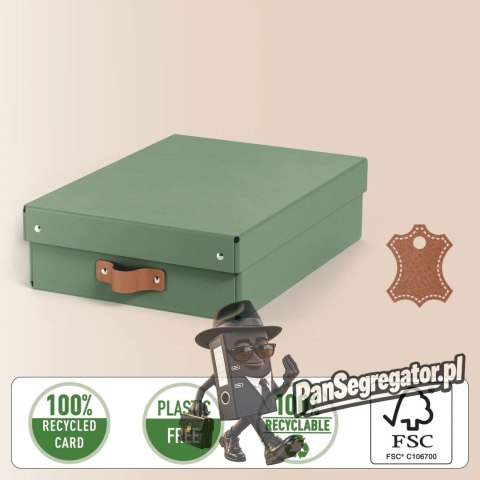 Pudełko do przechowywania Puro z pokrywką średnie nieskie 8l (2szt) zielone 61480050 LEITZ