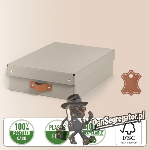 Pudełko do przechowywania Puro z pokrywką średnie niskie 8l (2szt) beżowe 61480012 LEITZ