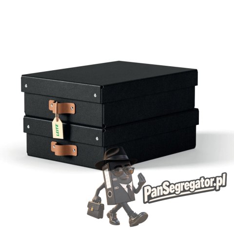 Pudełko do przechowywania Puro z pokrywką średnie niskie 8l (2szt) czarne 61480095 LEITZ