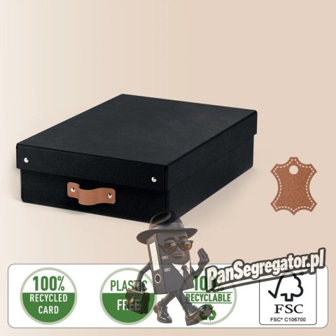 Pudełko do przechowywania Puro z pokrywką średnie niskie 8l (2szt) czarne 61480095 LEITZ