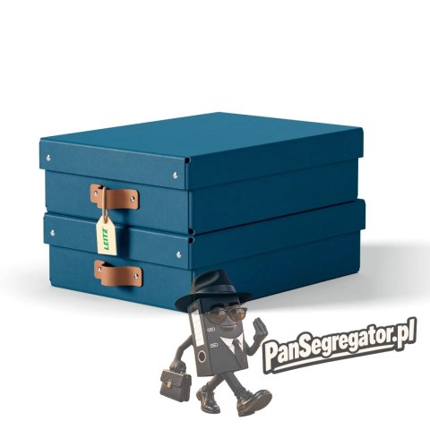 Pudełko do przechowywania Puro z pokrywką średnie niskie 8l (2szt) granatowe 61480068 LEITZ