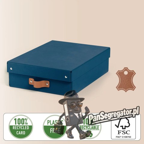 Pudełko do przechowywania Puro z pokrywką średnie niskie 8l (2szt) granatowe 61480068 LEITZ