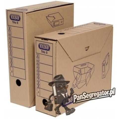 Pudło archiwizacyjne pudełko na dokumenty 9,5cm brązowe kartonowe TRIC 100552623 ELBA
