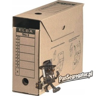 Pudło archiwizacyjne pudełko na teczki wiszące 11cm brązowe kartonowe TRIC 100552628 ELBA