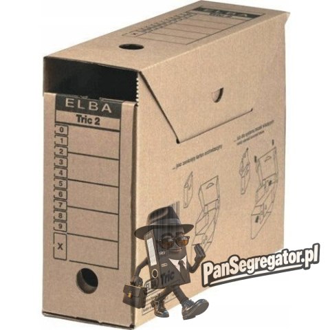 Pudło archiwizacyjne pudełko na teczki wiszące 11cm brązowe kartonowe TRIC 100552628 ELBA