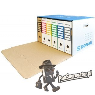 Pudło archiwizacyjne wzmocnione, karton, zbiorcze, przednie, niebieskie 7667301-10 DONAU