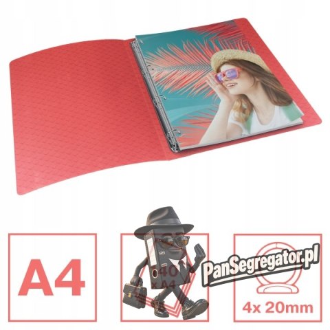 Segregator ringowy Esselte Colour`Breeze 4 RR 25 mm koralowy 628437