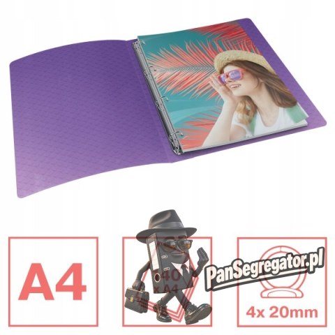 Segregator ringowy Esselte Colour`Breeze 4 RR 25 mm lawendowy 628438