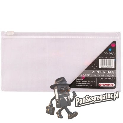 Koperta na zamek DL 1/3 A4 bezbarwna PP-P53 TT6694 PENMATE