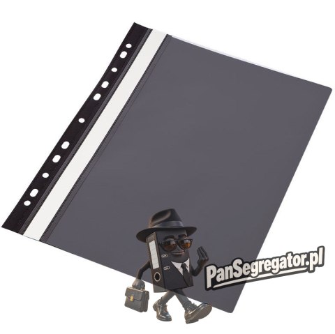 Skoroszyt A4 twardy wpinany typu PVC (10) czarny 0413-0019-01 Panta Plast