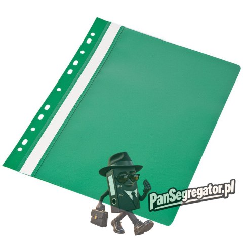 Skoroszyt A4 twardy wpinany typu PVC (10) zielony 0413-0019-04 Panta Plast