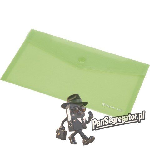 Teczka kopertowa A5 FOKUS przezroczysta zielona 0410-0036-04 Panta Plast