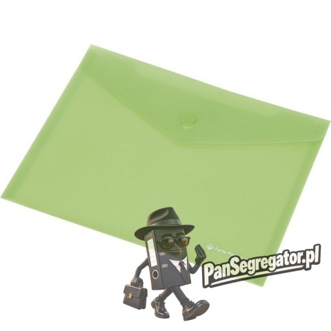 Teczka kopertowa A7 przezroczysta C4531 zielona 0410-0053-04 Panta Plast