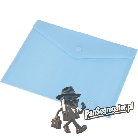 Teczka kopertowa DL FOKUS przezroczysta niebieska 0410-0037-03 Panta Plast