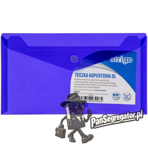 Teczka kopertowa PP DL pozioma fioletowa SF015 STRIGO
