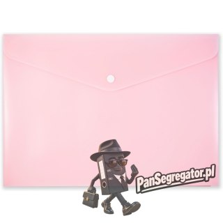 Teczka kopertowa na zatrzask A4 PP-113 różowa pastelowa TT7939 PENMATE