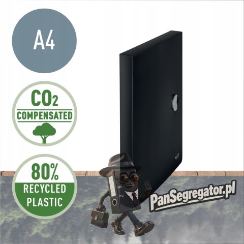 Teczka poszerzana Recycle A4 PP, czarna 46230095 LEITZ