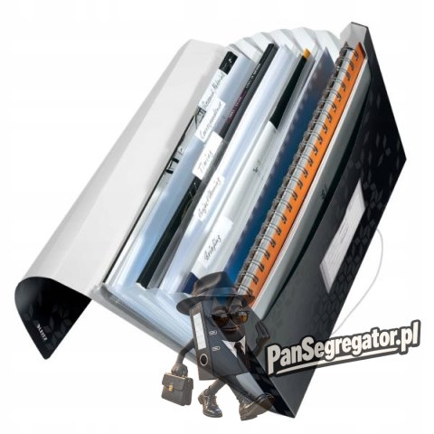 Teczka z 6 przegródkami PP Leitz WOW, czarna 45890095