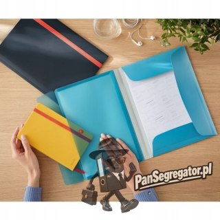 Teczka z gumką i kieszonką, PP, niebieska 46190061