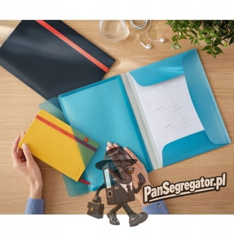 Teczka z gumką i kieszonką, PP, niebieska 46190061