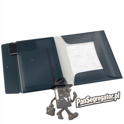 Teczka z gumką i kieszonką, PP, szara 46190089