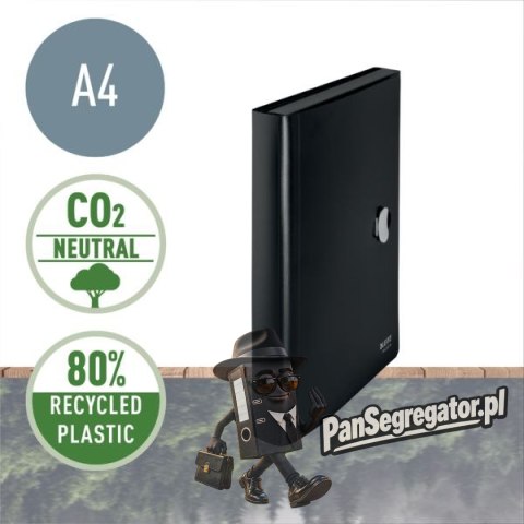 Teczka z przegródkami Recycle A4 PP, czarna 46240095