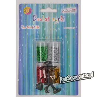 Brokat sypki bio 4 kol. x 5g zielony/srebrny/czerwony/złoty GL-054 ALIGA