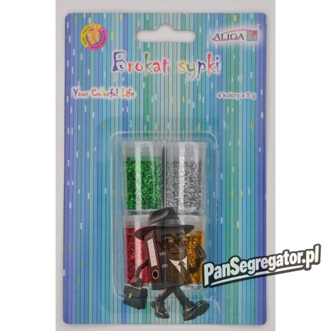 Brokat sypki bio 4 kol. x 5g zielony/srebrny/czerwony/złoty GL-054 ALIGA