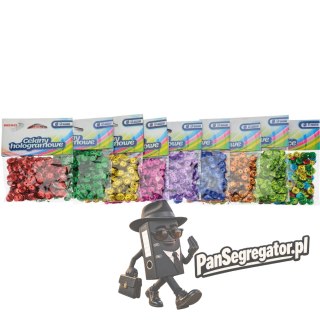 Cekiny hologramowe 8mm mix kolorów MH8, 10g BREWIS