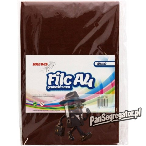 Filc A4 brązowy FC410-9 1mm (10ark.) 682383 BREWIS