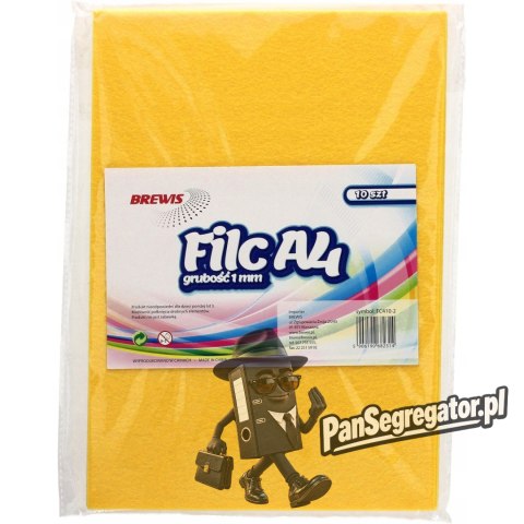 Filc A4 żółty 1mm (10ark) FC410-2 BREWIS